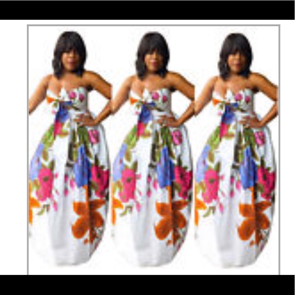 Strapless Floral Maxidress